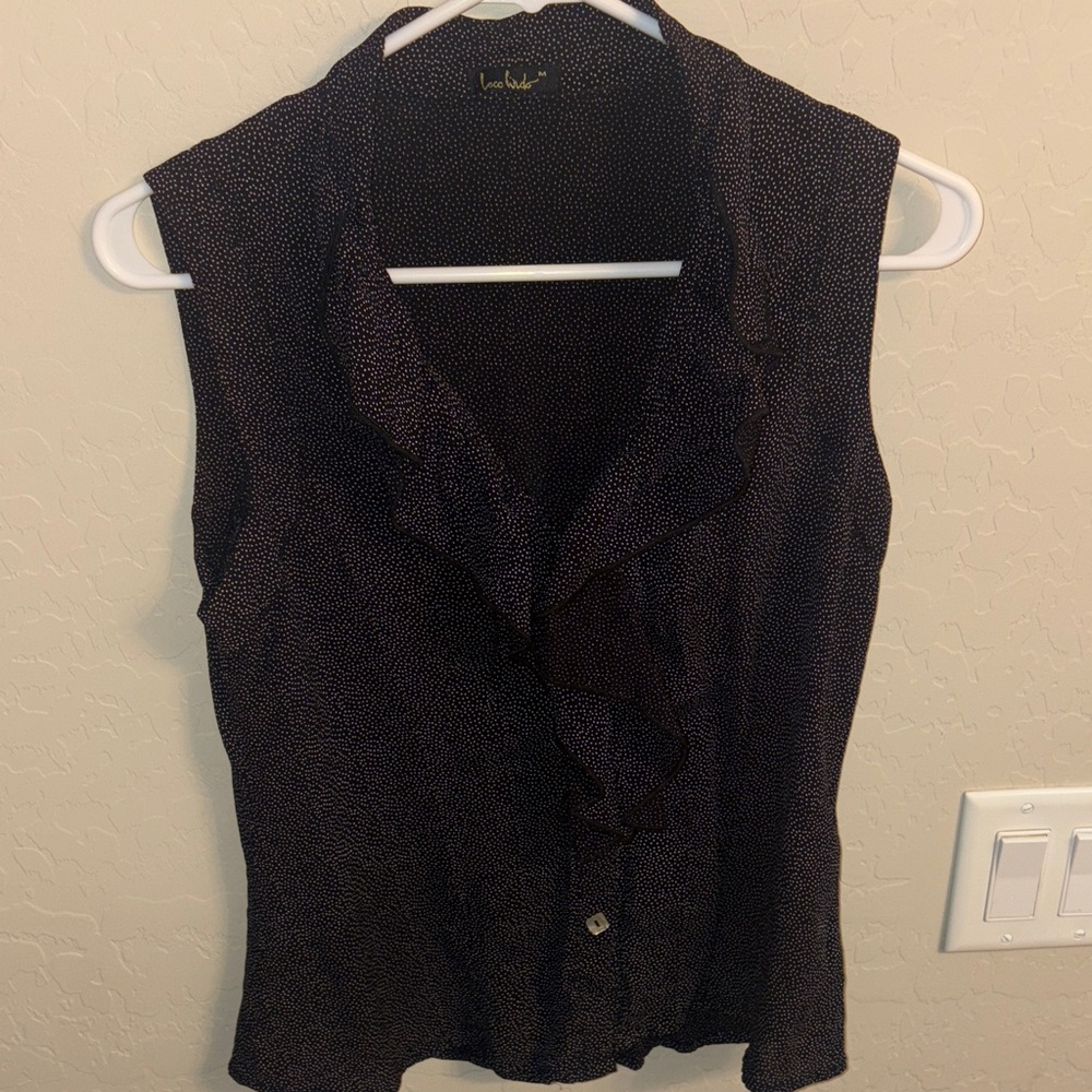 Elegant Black Ruffle Blouse by Lane Bryant